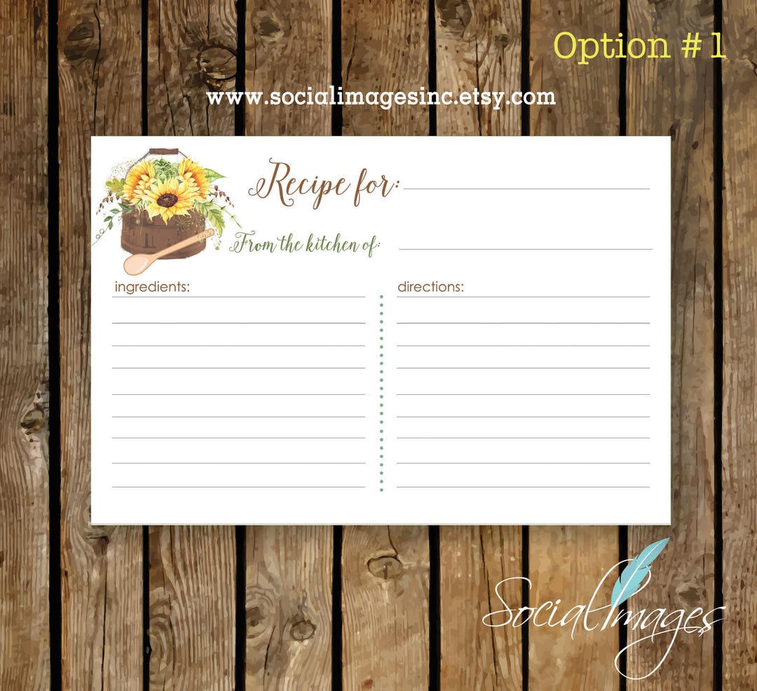 BRIDAL SHOWER RECIPE Card //digital/printable File - Etsy