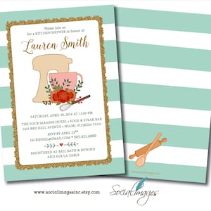 KITCHEN  SHOWER INVITATION Kitchen Bridal Shower Invitation Printed or Digital / Printable File