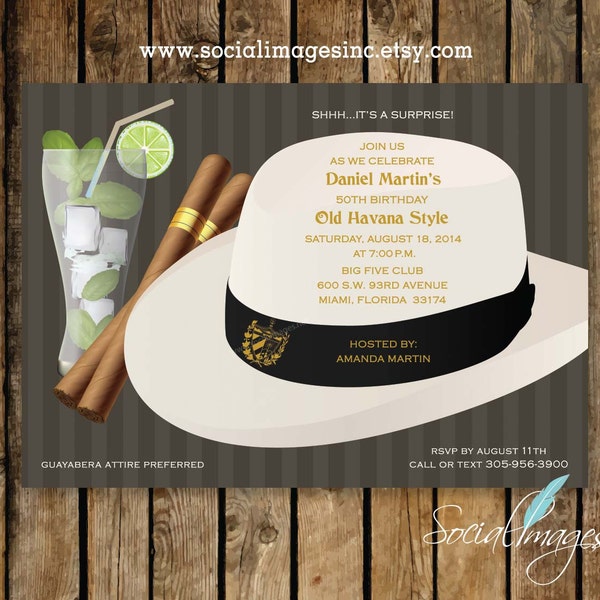 HAVANA NIGHTS Party Invitation Qty. 25-100 // Pricing includes PRIORITY shipping, 1957