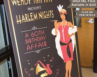 Harlem Nights Welcome Sign 11 X 17 - 24 x 36 or 20 X 30 - DIGITAL FILE Before purchasing click on Items Details