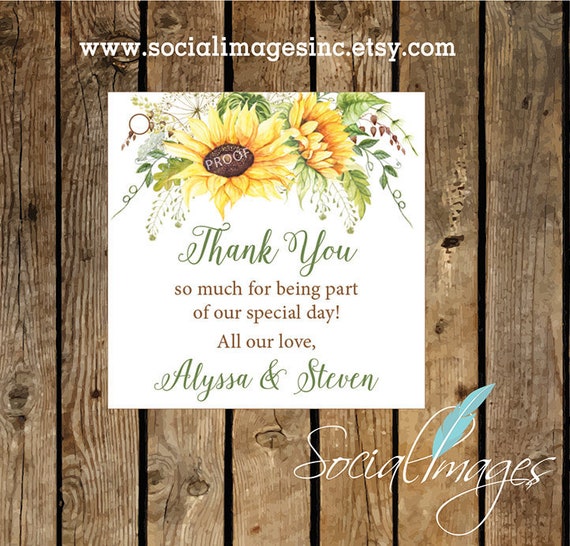 SUNFLOWER BRIDAL Shower FAVOR Card // Printed Etsy