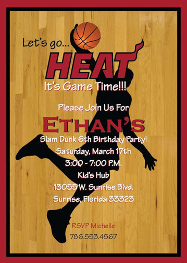 Paper Slam Dunk Birthday Invitation Football Printed Or Digitalprintable File Paper Party Supplies