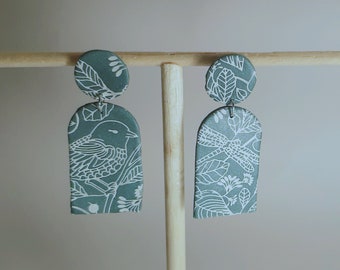Pendientes de diseño de la naturaleza serigrafía
