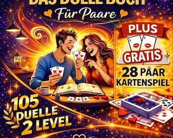Das ultimative Duell-Buch für Paare | Inklusive 28 exklusiver Spielkarten | 100+ lustige Paar-Duelle | Date Night Spiel | Digitales Produkt