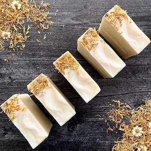 Chamomile Calendula Castile Soap - LARGE 6oz bar, 100% Olive Oil, Baby Soap