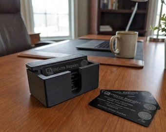Premium Black Metal Business Cards (Pack Of 10) – Custom Engraved Business Cards with Holder