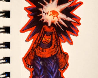 Spiky Kid vinyl sticker.
