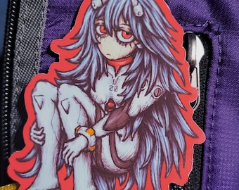 Evangelion Rei vinyl sticker.