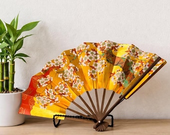 Japanse vouwwaaier goudkleurig kersenbloesem