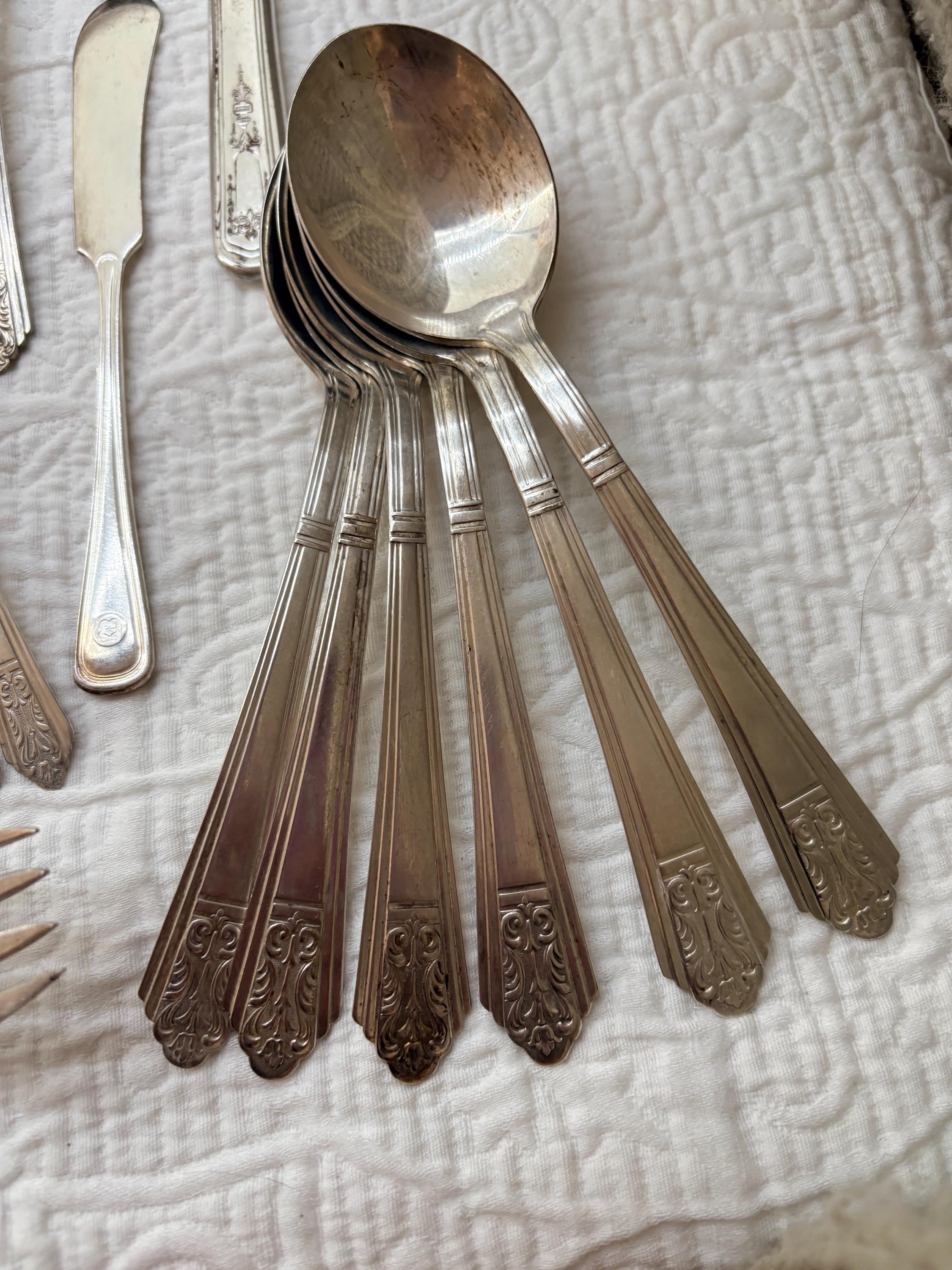 Vintage Silverplate Flatware Assorted, Mixed Pattern Replacement Pieces ...