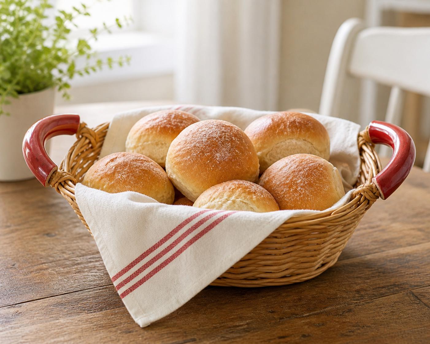 Vintage Wicker Basket Ceramic Handles Bread Basket