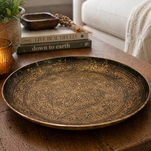 Round Brass Tray - Etsy