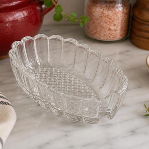 Reposacucharas de cristal vintage transparente prensado