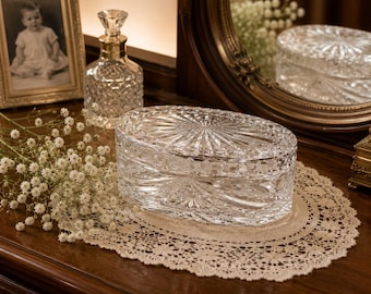 Waterford Ouverture Crystal Snuisterijdoosje Bedekt Sieraden Make-Up Schotel