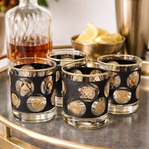 Vintage Black and Gold Glassware - Etsy