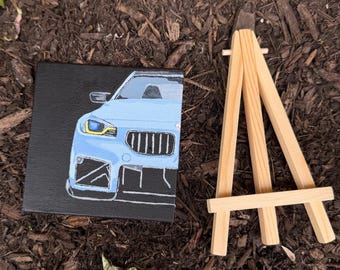 オリジナル手描きBMW M2車のキャンバス絵画