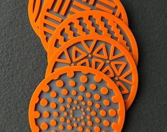 Glasuntersetzer mit 5 Untersetzern, 3D Druck Multi Color Ready (Digitaler Download)