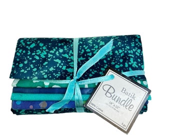 5 Indian Blue Batik FQ Bundle - 5 x 18"x22" - Artikel 12117230