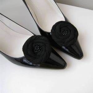 2 pairs Blank Shoe Clips with Black Leather Pad to make DIY Shoe Decorations, Embellishments image 6