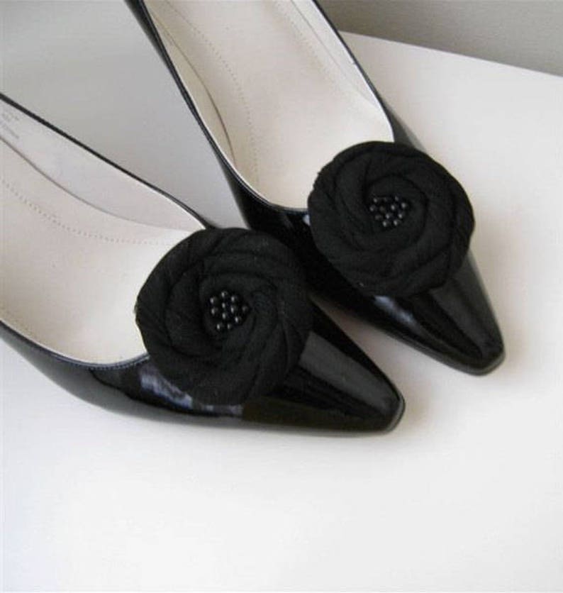 2 pairs Blank Shoe Clips with Black Leather Pad to make DIY Shoe Decorations, Embellishments image 6