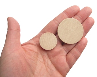 Unfinished Wooden Circles - Die Cut Rounds in 1", 1.5", and 2" Sizes - Perfect for DIY Montessori Toy Crafts & Home Decor, Jewelry Making