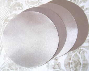 30 pcs 3 inches Gray Bridal Satin Fabric Circles