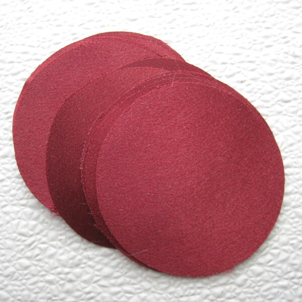 30 pcs 3 inches Deep Red Fabric Circles