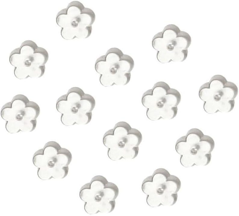 25-500 pairs BULK Clear Rubber Flower Earring Backs, Hypoallergenic Plastic Rubber Replacement, Safety Pad Stopper Nuts, Wholesale Silicone image 3
