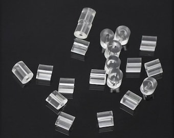 Clear Tube Silicon Earring Backs, Rubber Earring Stopper Nuts