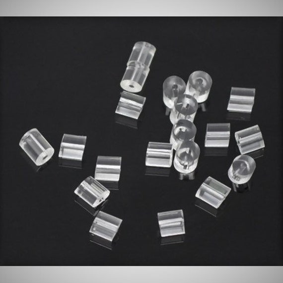 100 200 Clear Rubber Plastic Silicone Earring Back Safety Stoppers Findings  | eBay