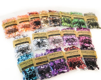 9mm/0.37" Floral Cup Sew on Sequins in Metallic and Iridescent Colors, Perfect for Doll Clothes, embellishments, 10 gr pack about 600 pcs
