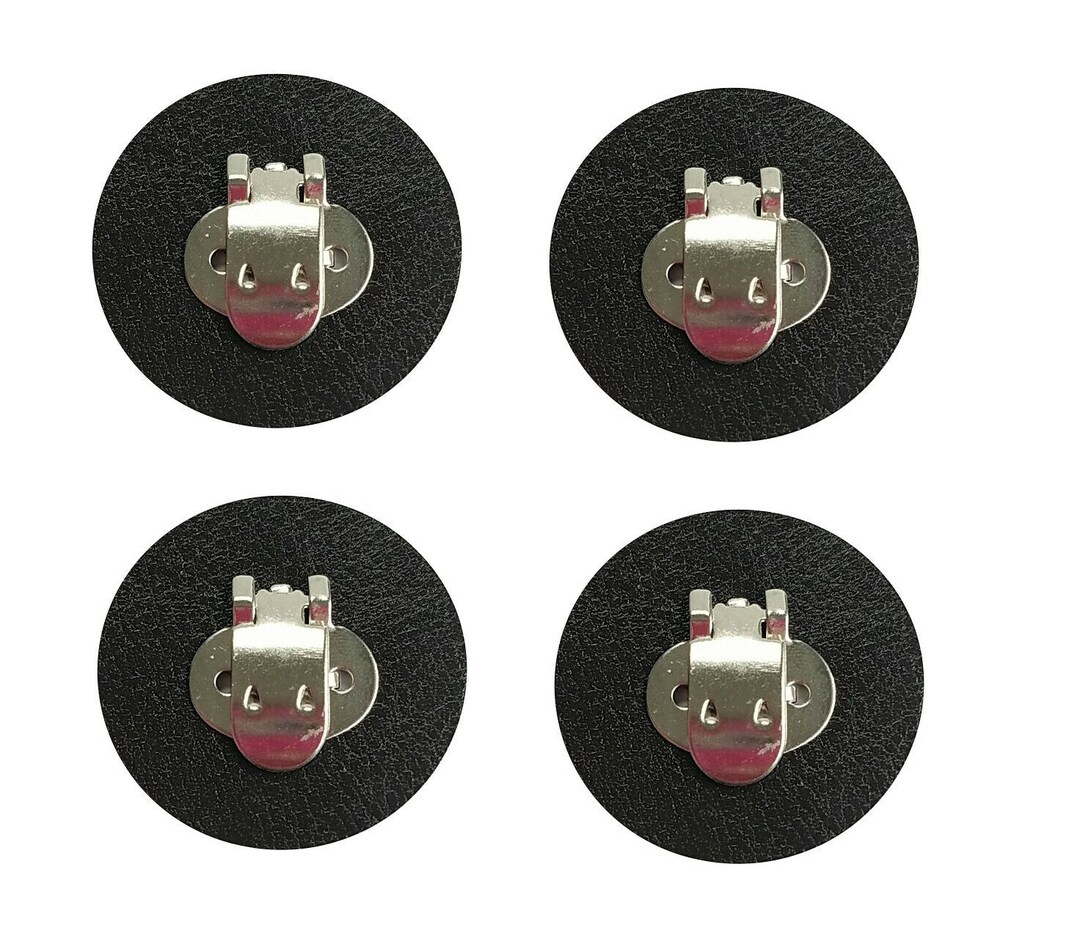 2 Pairs Blank Shoe Clips With Black Leather Pad to Make DIY Shoe