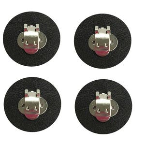 2 pairs Blank Shoe Clips with Black Leather Pad to make DIY Shoe Decorations, Embellishments image 1