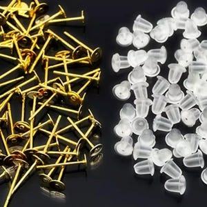 500 pcs (250 pairs) 4 mm 18K Gold Plated Earring Posts w Nuts
