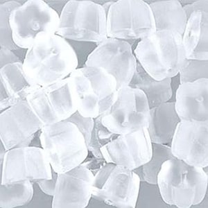 25-500 pairs BULK Clear Rubber Flower Earring Backs, Hypoallergenic Plastic Rubber Replacement, Safety Pad Stopper Nuts, Wholesale Silicone