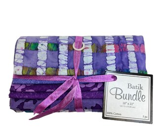 5 Indian Purple Batik FQ Bundle - 5 of 18"x22" - Article 12117255