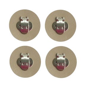 2 pairs Blank Shoe Clips with Tan Leather Pad to make DIY Shoe Decorations, Embellishments