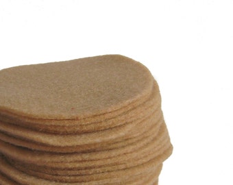 30 pcs, 3" Tan Color Felt Circles to make Chinese Fortune cookies, pancakes