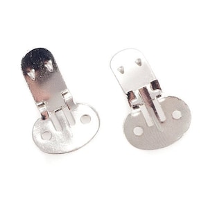 2 pairs Blank Shoe Clips with Black Leather Pad to make DIY Shoe Decorations, Embellishments image 2