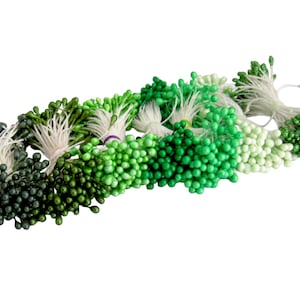 Elija estambres de flores de sombrerería verde: verde cazador, verde oliva, verde manzana, verde Kelly, verde brillante, verde pera brillo verde