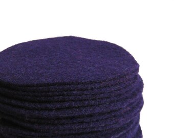 30 pcs, 3" Hand cut Purple Felt Fabric Circles