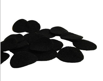 WHOLESALE 1 in Die Cut Black Felt Circles - 100, 300, 500, 1000 pcs - Made in the USA