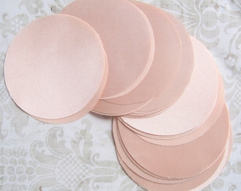 30 pcs 3 inches Peach Pink Charmeuse Satin Circles