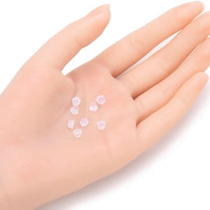25-500 pairs BULK Clear Rubber Flower Earring Backs, Hypoallergenic Plastic Rubber Replacement, Safety Pad Stopper Nuts, Wholesale Silicone image 4