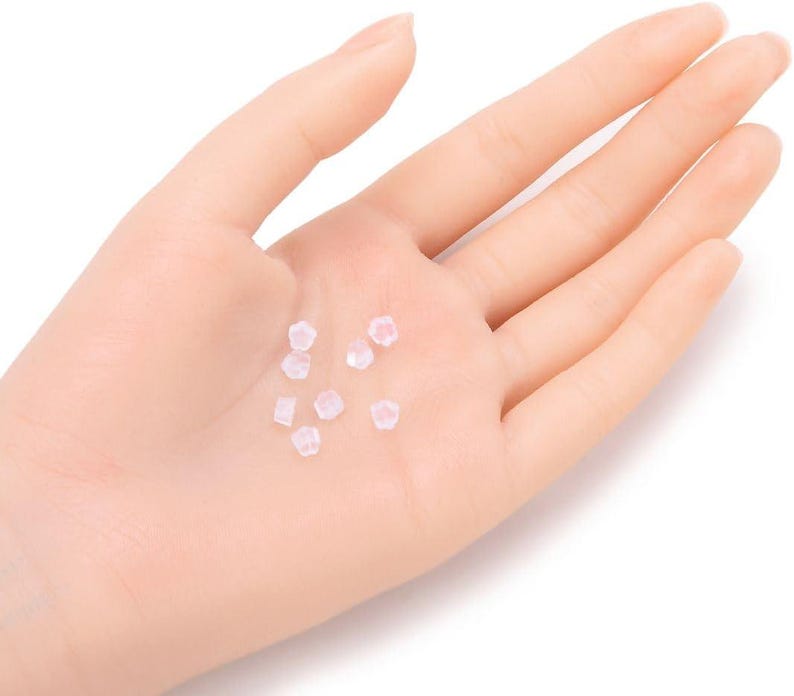 25-500 pairs BULK Clear Rubber Flower Earring Backs, Hypoallergenic Plastic Rubber Replacement, Safety Pad Stopper Nuts, Wholesale Silicone image 4