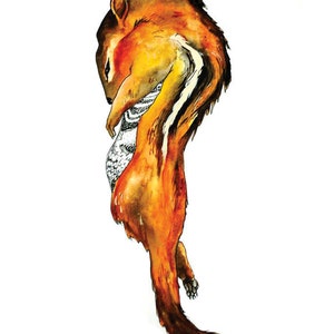 Chipmunk: Tamias striatus, Watercolor Giclee Art Print, Natural History Painting, Anatomical Illustration, Wall Decor