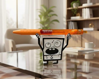 Portalápices con diseño de Doodlebob / Organizador de escritorio impreso en 3D / Decoración de oficina con dibujos animados / Regalo para amantes de los dibujos animados