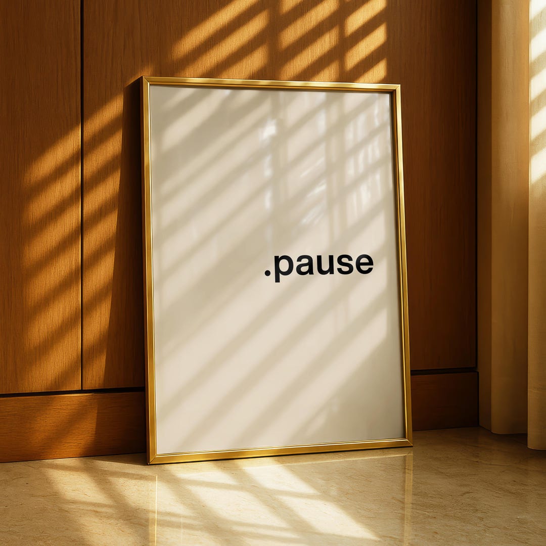 Pause In Wall Pause Typography Print | Minimal Wall Art | Neutral Quote Poster | Calm ...
