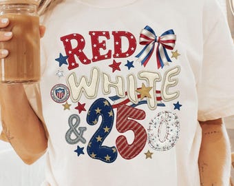 Camiseta Comfort Colors® 250 Aniversario Roja Blanca y Azul 250, Camiseta del 4 de Julio, Camiseta de EE. UU. América, Camiseta Semiquincentenario con Bandera