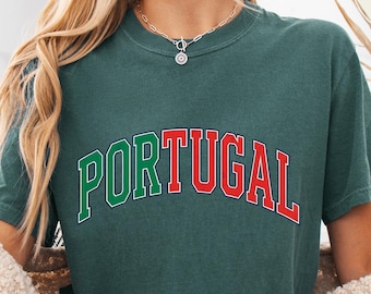 Comfort Colors Portugal Shirt, Portugal Football Team Fan T-Shirt, Portugal World Football Cup Shirt, Portuguese Football Lover Gift Tshirt
